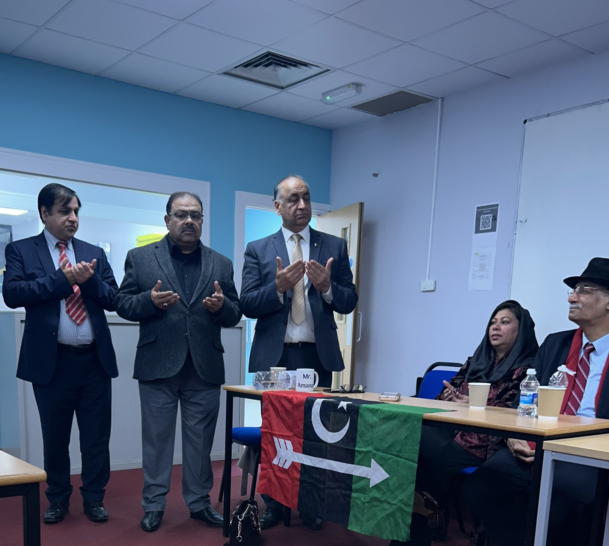 President PPP UK MOhsin Bari, President PPP Greater London Mian Saleem, Senior Leader PPP UK Anjum saab